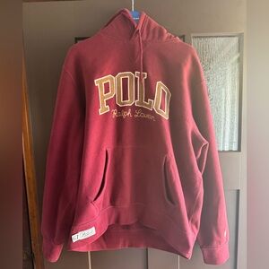 Mens Polo Ralph Lauren Fleece Hoodie Red Carpet (Large)
